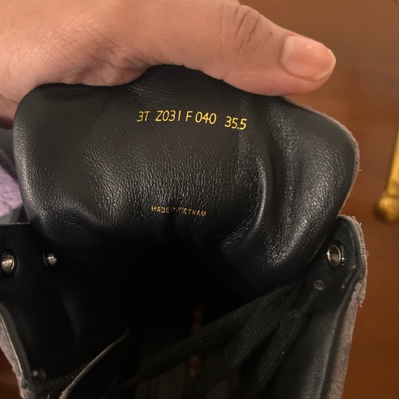 PradaSuede Wedge Sneakers Women’s Sz EU 35.5  Hi Top Strap Lace Gray - Picture 2 of 9